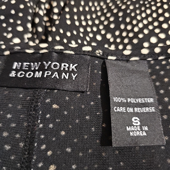 ✨ New York & Company Polka Dot Midi Dress | Chic Minimal Tie Front ✨ - Picture 3 of 6